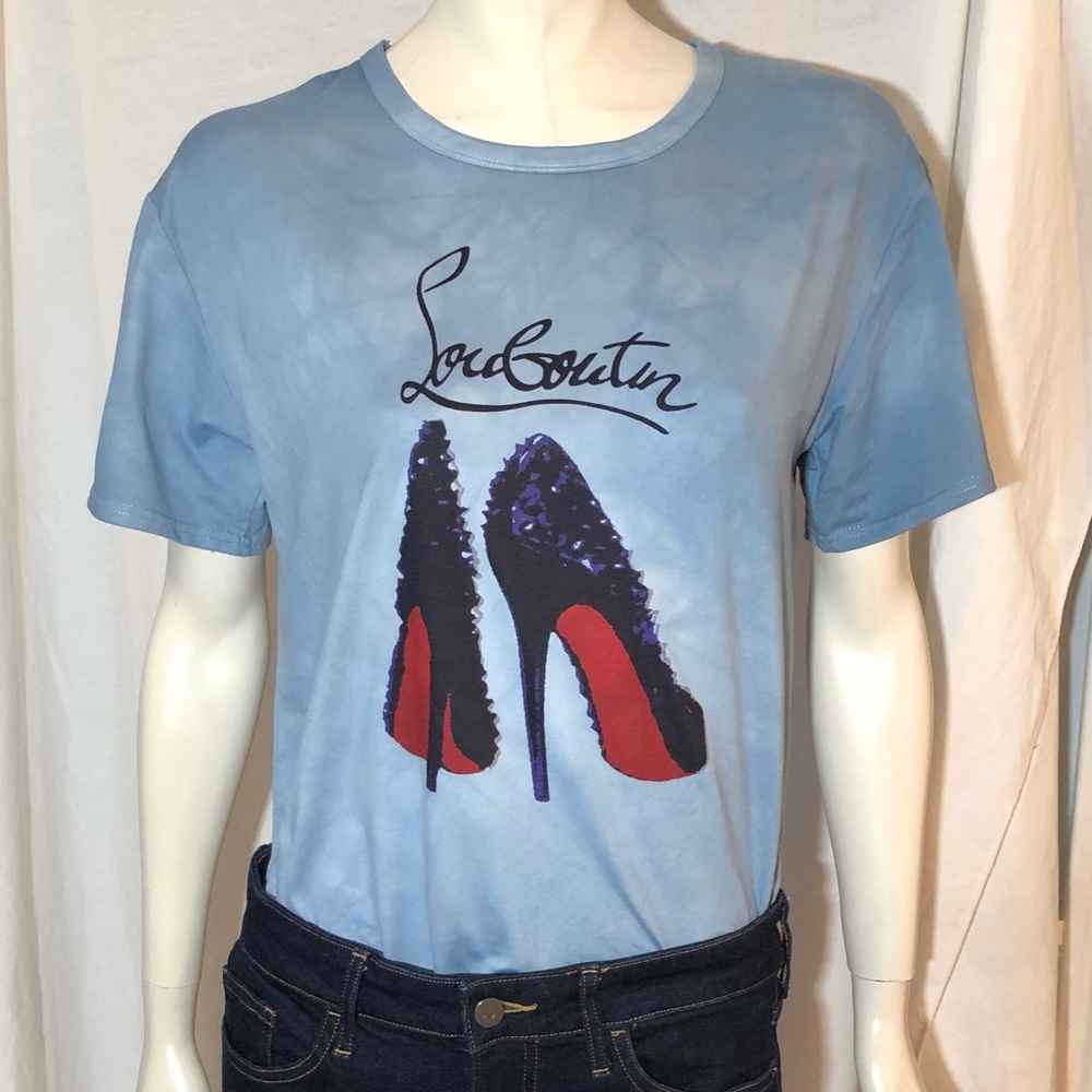 Last One Novelty Tie Dye T-shirt Size M Short sleeve Blue Crew Neck NWT